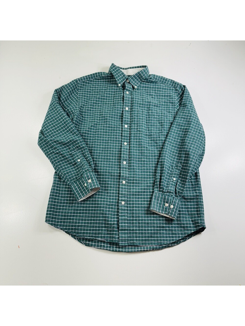 Charles Tyrwhitt Button Down Shirt Long Sleeve Green Plaid Men’s Size Large
